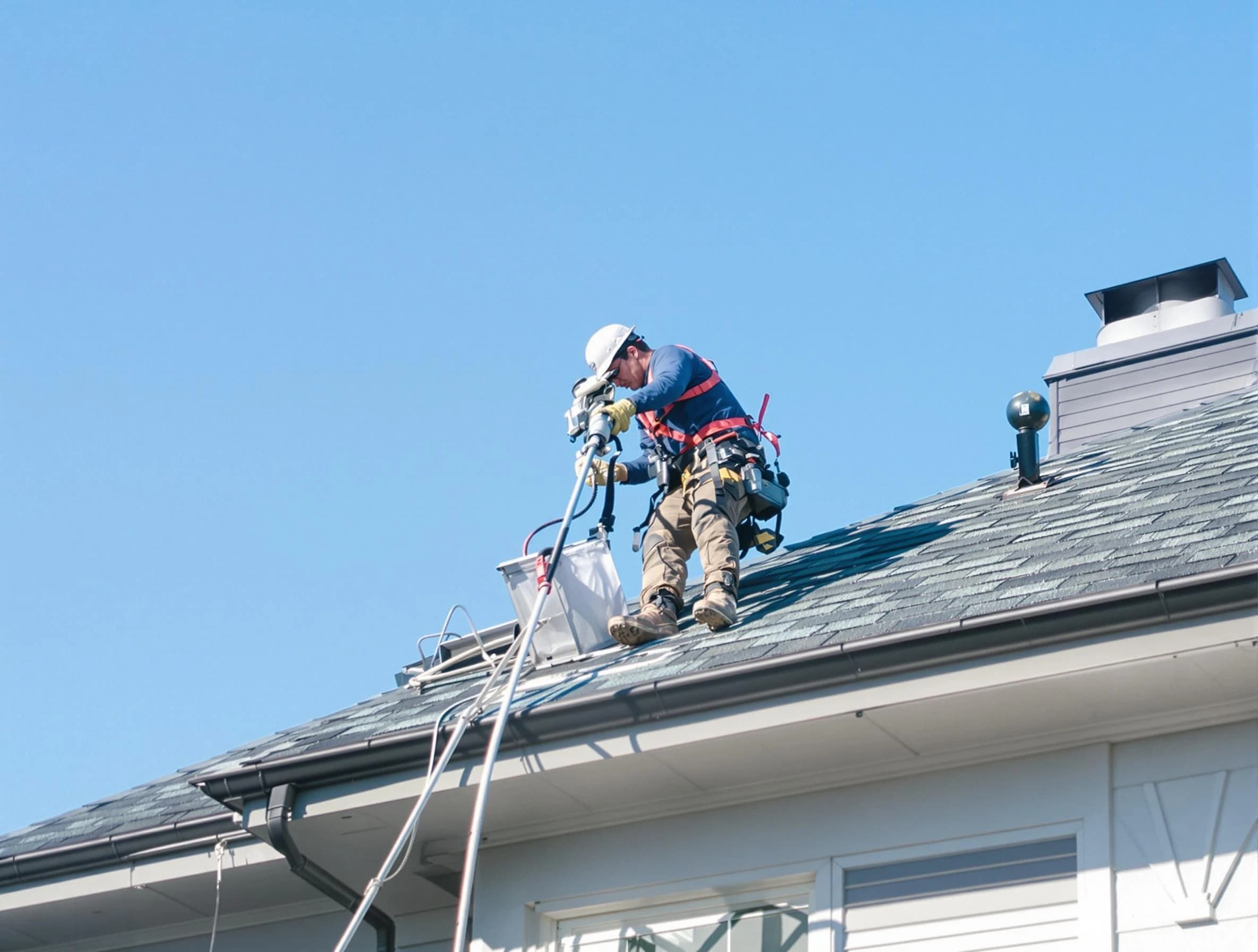 Hartsville Dryer Vent Cleaning certified technician cleaning a roof-mounted dryer vent system in Hartsville