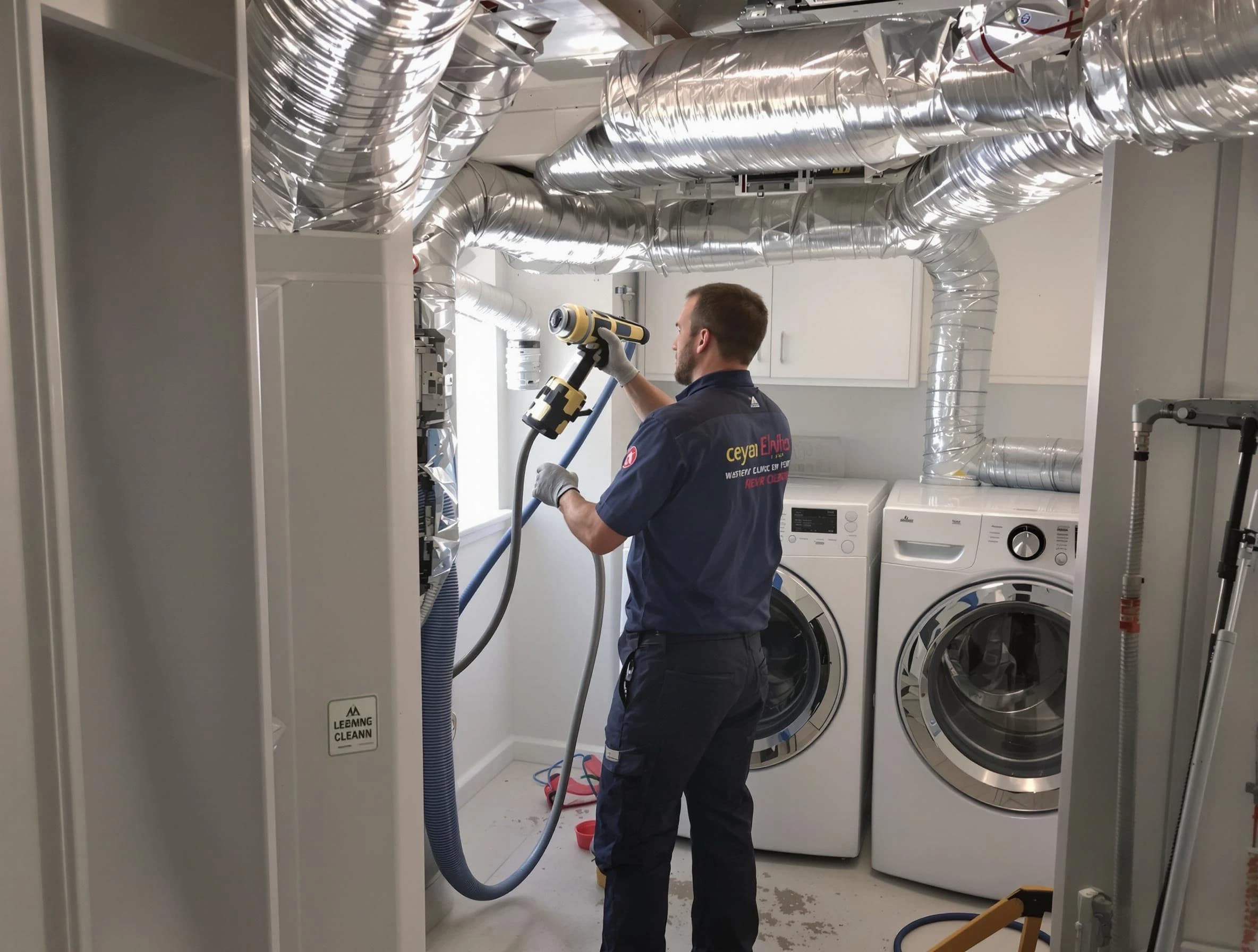 Hartsville Dryer Vent Cleaning specialist using advanced equipment for thorough duct cleaning in Hartsville