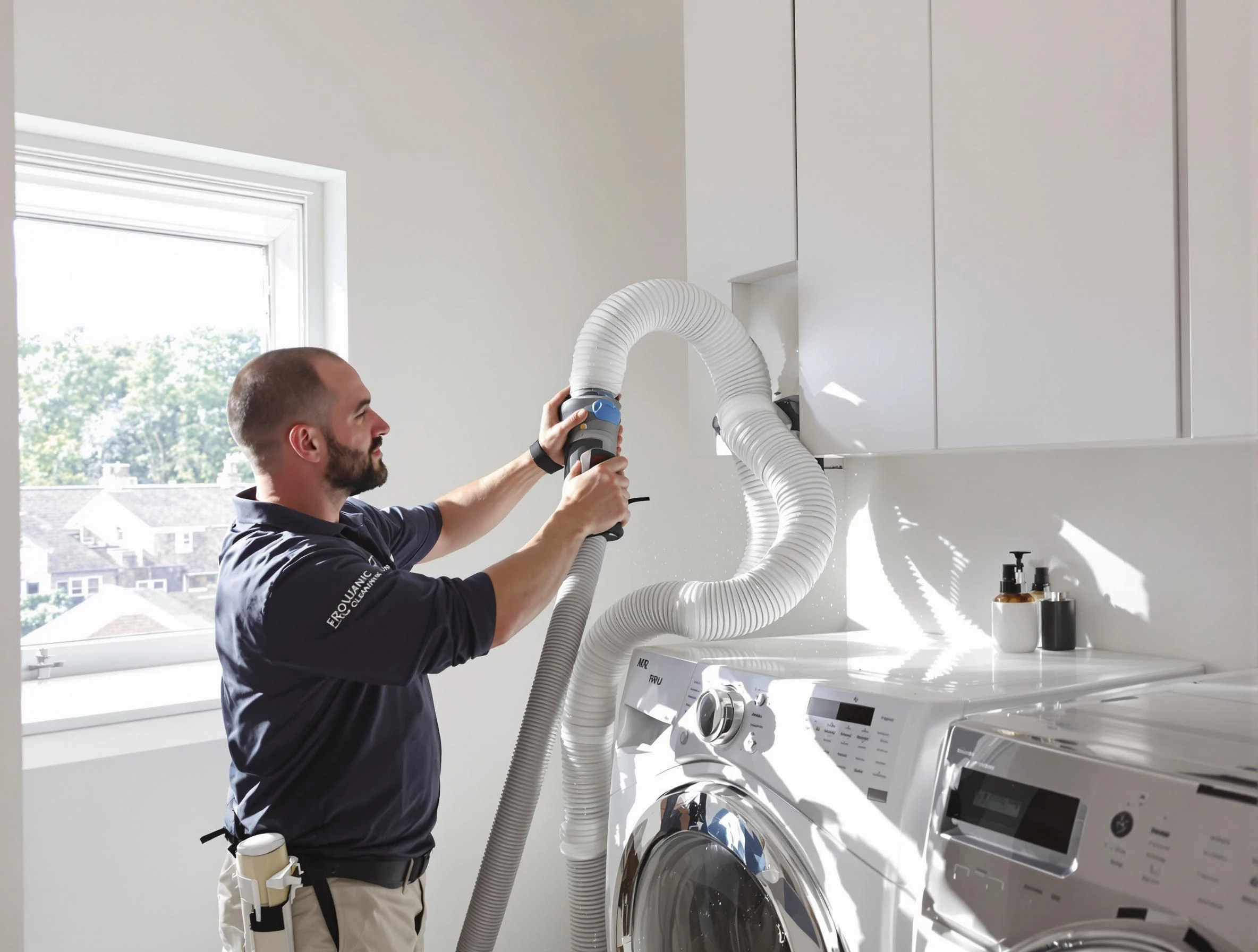 Certified Hartsville Dryer Vent Cleaning technician performing dryer vent cleaning in Hartsville