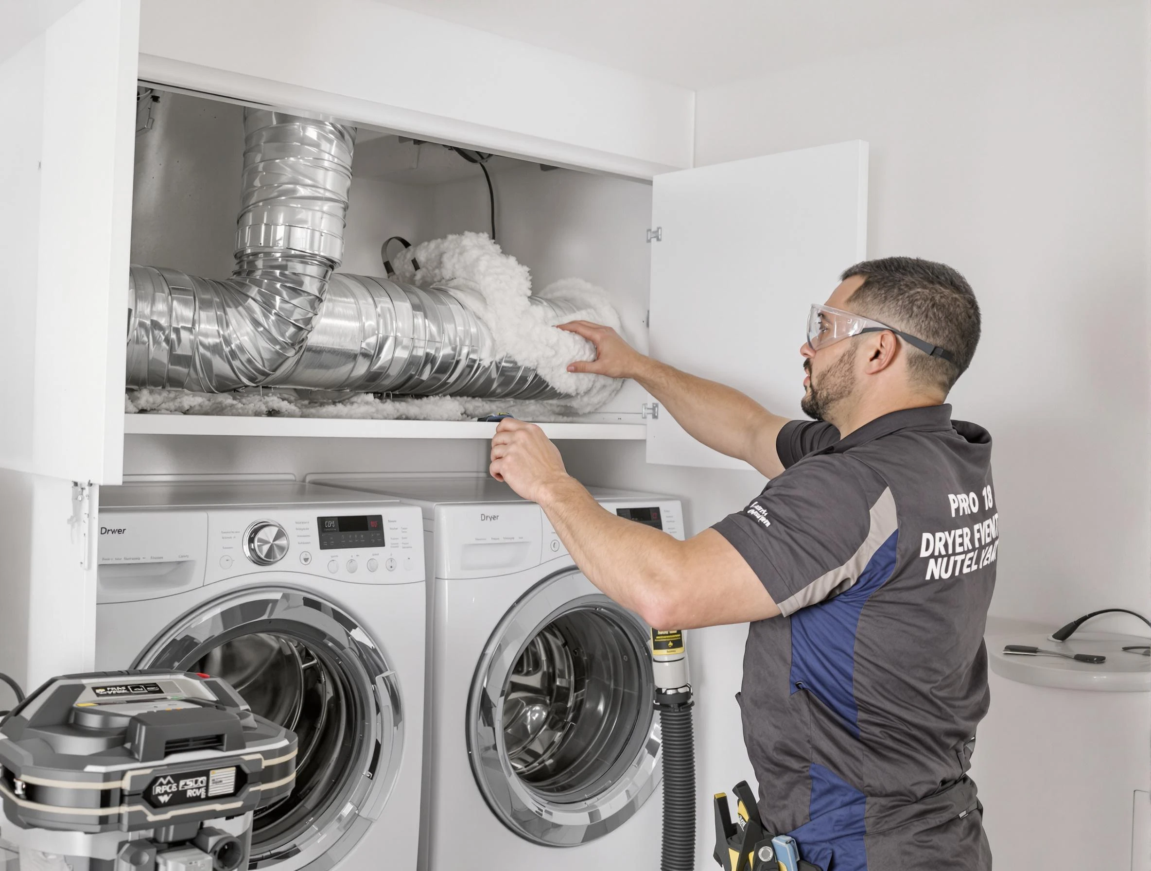 Hartsville Dryer Vent Cleaning certified technician performing specialized gas dryer vent cleaning in Hartsville